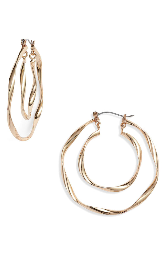 Olga - Twisted Double Hoop Earrings