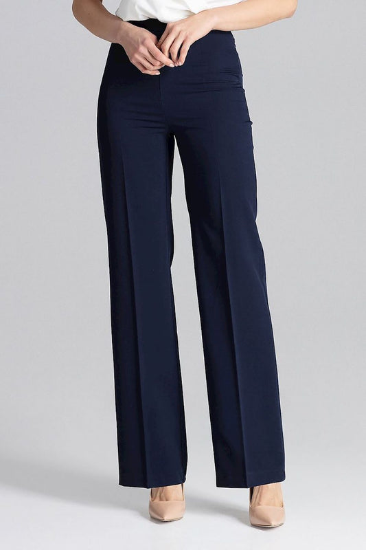 Kaylee - Pleated Navy Trousers