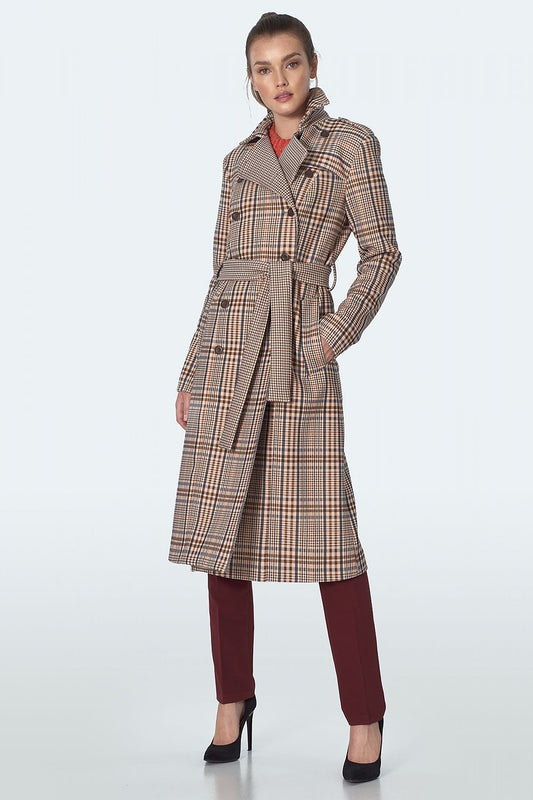 Elizabeth - Plaid Trench Coat