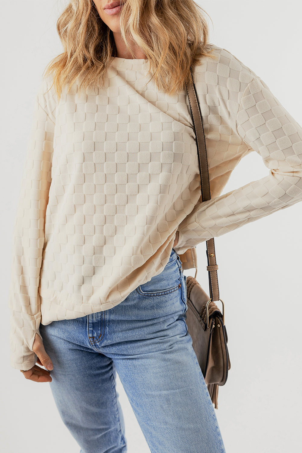 Gina - Textured Thumbhole Sleeve Top